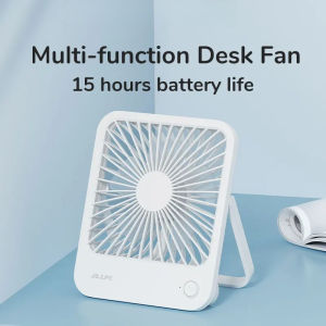 JISULIFE Portable Small Desk Fan Ultra Quiet Table Fan USB Rechargeable Cooling Fan With 4 Speed Powerful Wind Offices Fan