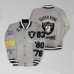 HOCKY Jaket Varsity Bomber Baseball Pria Wanita Casual Vintage Raiders Full Bordir Terbaru Premium