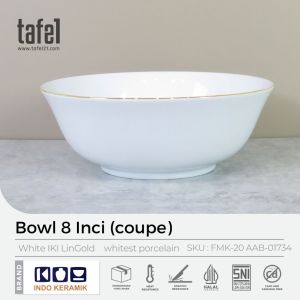 INDO KERAMIK Mangkok Saji Lis Emas HORECA 20 cm