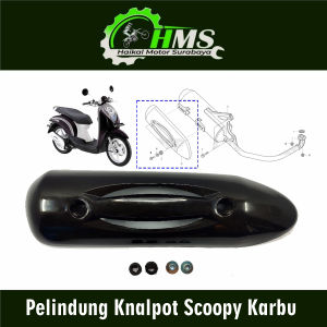 PELINDUNG KNALPOT SCOOPY (HITAM) - COVER TUTUP / PENUTUP / TAMENG / KENALPOT SCOOPY KARBU HITAM