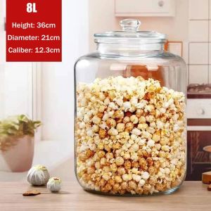 Tase Good 3L 4L 5L 8L Clear Airtight lid Glass Jar Sealed Cans for BISCOTTI Cookie food Storage Bottle Jar