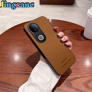 Jingsanc Cho Vivo V50 5G vỏ điện thoại da Retro Da Vỏ Máy Ảnh Bảo Vệ Kinh Doanh bo góc vỏ lưng chống sốc A56-1
