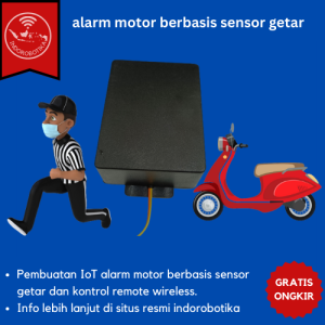 alarm motor berbasis sensor getar dengan remote wireless