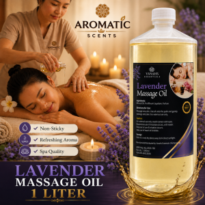 Lavender Scented Relaxing Massage Oil (1 Liter) – Soothes Sore Muscles & Enhances Massage Therapy