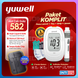 YUWELL - Alat Cek Gula Darah SIAP PAKAI Gluco Meter ACCUSURE 582 | Blood Glucose Monitoring Ready to Use