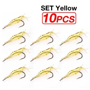 10pcs Umpan Udang 5cm 1.5g Luminous Soft Shrimp Bait Simulation Prawn Fishing Lures Bait Tackle
