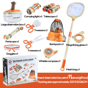 Premium Kids Explorer Kit Childrens insect collection box magnifier butterfly catching tool with Extra Sturdy Accessories for 3-7 Year Olds -Bug Hunting Kit Explorer Explorer for boys girls Outdoor Backyard Safari Nature Zoo Keeper STEM Educational