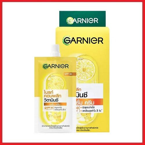 การ์นิเย่ ไบร์ท คอมพลีท วิตามิน ซี เซรั่ม เดย์ ครีม Garnier Bright Complete Vitamin C Serum Cream SPF30 PA+++ : 7 ml x 6