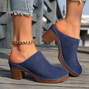 Free Shipping Plus-Size Chunky-Heeled Sandals New Summer Fashion Height-Enhancing WomenS Slip-On Sandals In Stock WomenS Sandals