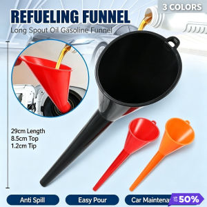 28cm Long Stem Anti Splash Car Motorcycle Refueling Funnel Portable Filling Splash Proof Funnel