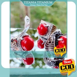 TITANIA [COD]. Cincin VIRAL  Batu Akik Merah Delima Batu Hijau Jambrud & Batu Biru Safir Bisa Menyala Dalam Air Bisa Menyala jika dimasukan ke Air.