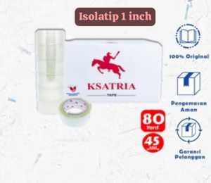 Lakban OPP Tape/Lakban Clear Bening Ksatria tape 48mm x 100yard dan isolatip 1 inch 45mm x 80yard/satuan/per pcs