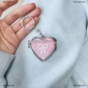 [COD] Springhooe Y2K Trendy Heart Folding Mirror Keychain Sweet Cool Metal Keyring Makeup Mini Mirror Fashion Bag Pendant Girly Gifts