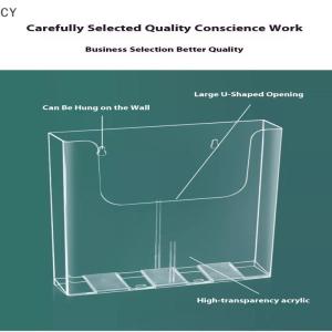 GY🌠🌠🌠 Acrylic Transparent Single-Layer Wall-Mounted Folder Plastic Shelf File Rack Office Data Storage Display Rack Stationery