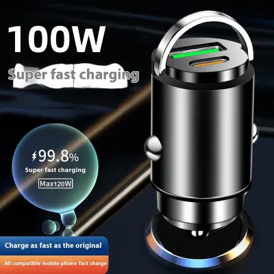 VINTLOOK Sạc ô tô 100W siêu nhanh cho Huawei Xiaomi và iPhone với cổng USB