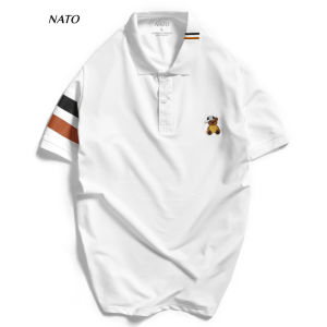 Áo Thun Polo Nam Bear Vải Cotton Cá Sấu Cao Cấp Đẹp Tay Ngắn Có Cổ Màu Trắng Đen Đỏ Xanh Navy Trơn Họa Tiết NATO