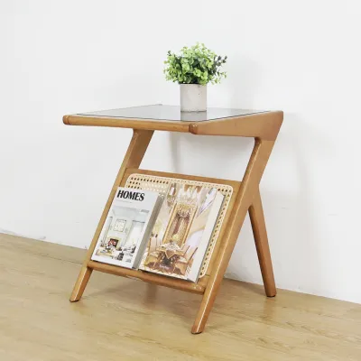 Furniture Direct VIENA Magazine Rack Side Table-Light Walnut