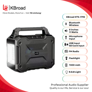 Speaker KTS-1798 KBroad 8 inch Bluetooth Speaker With Emergncy Light SolarCharging PowerBank