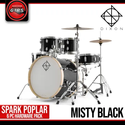 Dixon Spark Series 5-Piece Drum Set with Poplar Shells - New - Misty Black/Cyclone Red