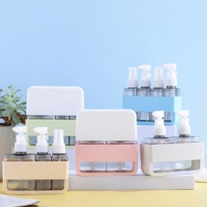 ERYRG 4 in 1 ชุดขวดสำหรับเดินทาง กันรั่วซึม ว่างเปล่า ขวดจ่ายของเหลว เครื่องมือบรรจุขวดย่อย ประหยัดพื้นที่มาก ขวดโลชั่น โลชั่นทาผิว