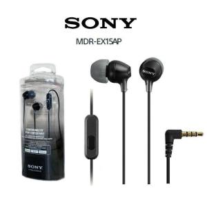 Original Sony MDR-EX15AP EX Series 3.5mm Jack Wired Earphones Gaming Earbud Handsfree Headset Headphone with Mic For iOS Android Reduce Sound Leakage