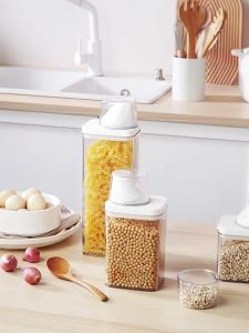 #Hot selling# Transparent as Sealed jar for storing grains and cereals plastic food-grade storage container for rice and flour CQ Home