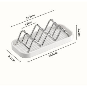 Multi-purpose Stainless Steel Soap Holder Set Simple Household Bathroom Soap Drain Box Wave-shaped COD