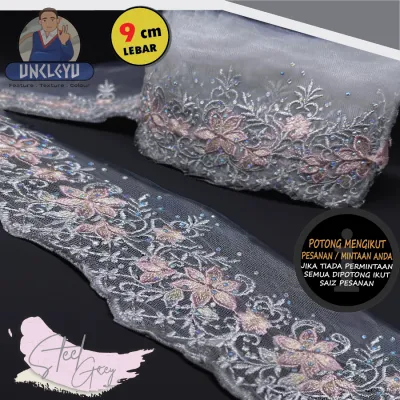 Renda Border Lace Batu Kilat/Batu Renda Kecil Besar Bunga/Lebar 9~32cm/Kecil & Besar Series/RBB-K&B