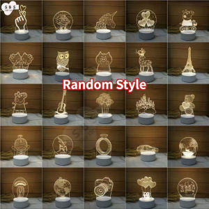 🌟SG STOCK🌟Changing Home Bedroom Lamp 3D Effect LED Night Light USB Table Lamp Light Creative USB Night Lamps Table Lamp