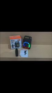 Portable Karaoke Speaker 8W  Bluetooth 5.3 Wireless Mic Colorful Light FM Radio USB TF Card Rechargeable Speaker