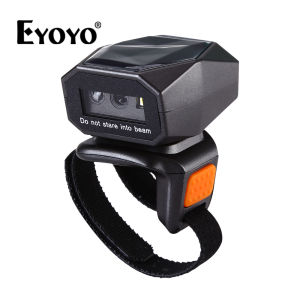 Eyoyo 2D Wearable Ring Barcode Scanner Mini Portable 3-in-1 USB Wired & 2.4G Wireless & Bluetooth finger scanner Image 1D QR Bar Code Reader PDF417 Data Matrix Screen Scanning for iPad iPhone Android PC