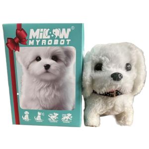 RGFV Tail Wagging Realistic Robotic Puppy Simulation Stuffed Animals Plush Robot Dog Lovely Interactive Walking Dog Toy Baby Toy