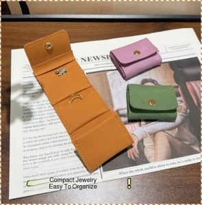 Jewelry Storage Bag Compartmentalized Portable Jewelry Box Green Leather Outdoor Dustproof Collector