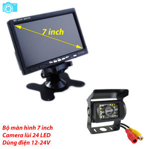 Bộ camera lùi ô tô Màn hình 7 inch camera lùi 24 đèn led dùng điện 12-24Vol HN05