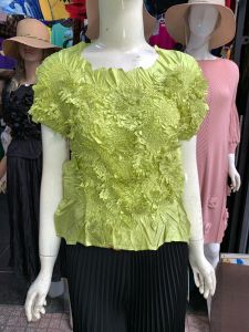 Áo thun nữ chất lụa dập ren tua thanh lịch