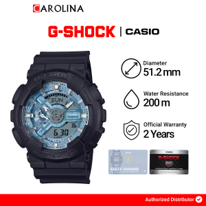 Jam Tangan Pria Casio G-Shock GA-110CD-1A2 Analog Digital Blue Dial Black Resin Band