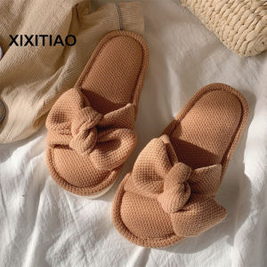 Xixitiao nhà đế mềm học sinh nữ Hàn Quốc phong cách đơn giản Dép đi trong nhà mới bốn mùa phổ màu trơn cung dép