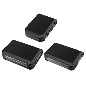 กล่องใส่เหยื่อตกปลากล่องเครื่องมือตกปลากลางแจ้งอุปกรณ์จัดระเบียบเหยื่อตกปลาแบบตะขอรูปปลาสองด้านแบบพกพาทนทาน