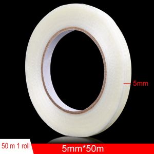 50 Meters/roll Strong Glass Fiber Tape Stripe Single Side Transparent Adhesive Glass Fiber Tape Industrial Binding Oackaging Fixed Seal
