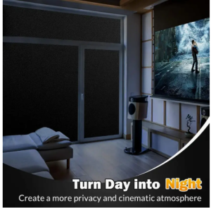 Blackout Window Film for Privacy self-adhesive Sun Light Blocking Black Out Cover Room Darkening Window Tinting Film for Day Sleeping Nursery