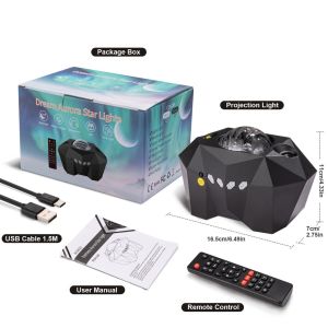 Ready Stock New Aurora Starry Light Wave Star Galaxy Lamp Star Galaxy Light Disco light Bluetooth Music Speaker