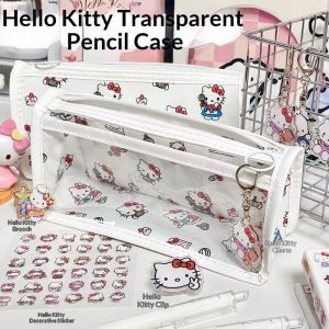 YZLong Cartoon Transparent Pencil Case Multi-Layer Large Capacity Student Stationery Storage Bag Cute
