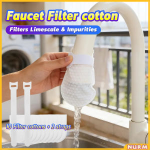 Nurm 10Pcs Thickened Faucet Filter Cotton Universal with T-strap Faucet Filter Portable