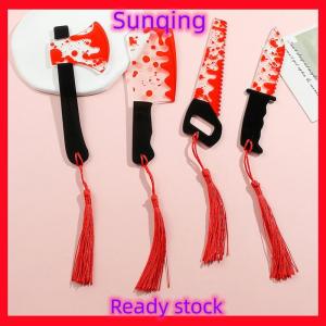 SQ Stationery [Flash Sale] ชุดธีมสยองขวัญสุดสร้างสรรค์1ชิ้นของขวัญที่คั่นหนังสือมีพู่อะคริลิคใส