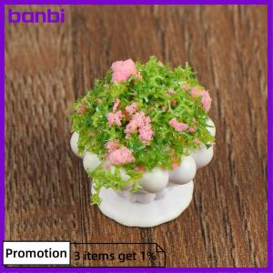 banbi 2pcs Dollhouse Furniture 1:12 Accessories Mini Green Plant Bonsai Flower Pots