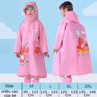 Áo Mưa Trẻ Em Áo Mưa Cho Bé Cao Cấp Chống Thấm Nước Hình Thú Dễ Thương Có Chỗ Để Cặp Sách Và Kính Chắn Nước Mưa