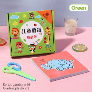 LAKOE Diy Cutting Paper Activity Kit Mainan Menggunting Anak Mainan Gunting Kertas Anak