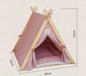 "SG SELLER" Pet house with cushion Cat house Dog bed Pet tent Pet Teepee with Cushion for Dogs and Cats Puppies House with Bed Pet Tent Bed Indoor Outdoor
