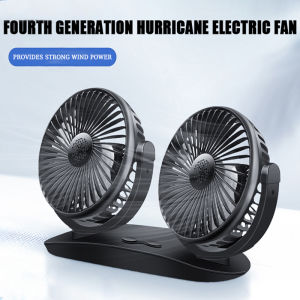 【High Quality】Car Fan 5V General Small Electric Fan Large Truck Double Head Shaking Head USB Fan 360 Degree Rotatable Air Circulator
