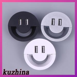 [kuzhina] 50MM Wire Hole Cover Round Home Office Table Outlet Port Line Box Computer Desk Cord Grommet With 2 Port USB Cable Organizer